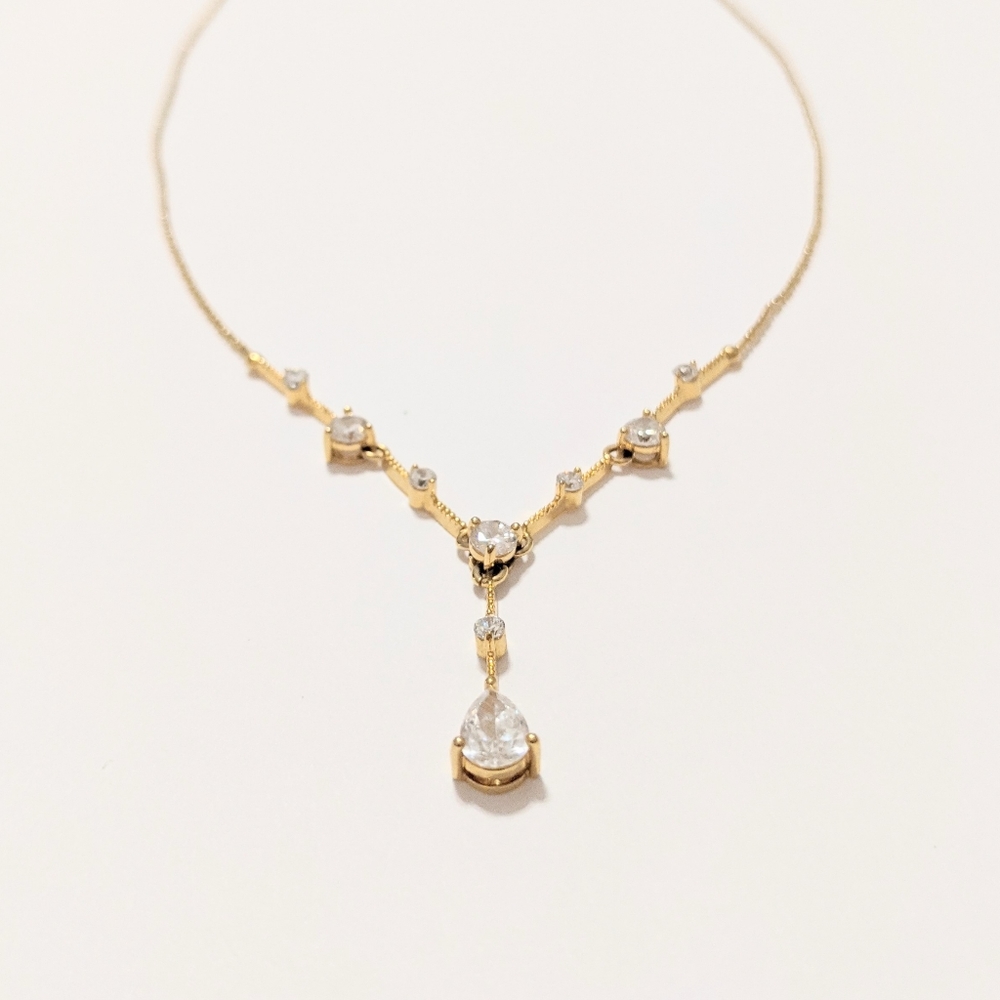 Cookie Lee Y Design Dainty Gold Pendant 19" Necklace Wedding Bridesmaid gift